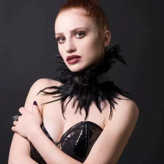 Sexy Lace Stitching Women Neck Sleeve Faux Feather Fake Collar Punk Party Cosplay False Scarf Fashion Accessories