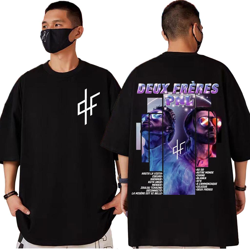 Rapper PNL Deux Freres Album Graphic T Shirts Men Women Clothing Fashion Y2k Oversized T-shirt Summer Casual 100%cotton T-shirts