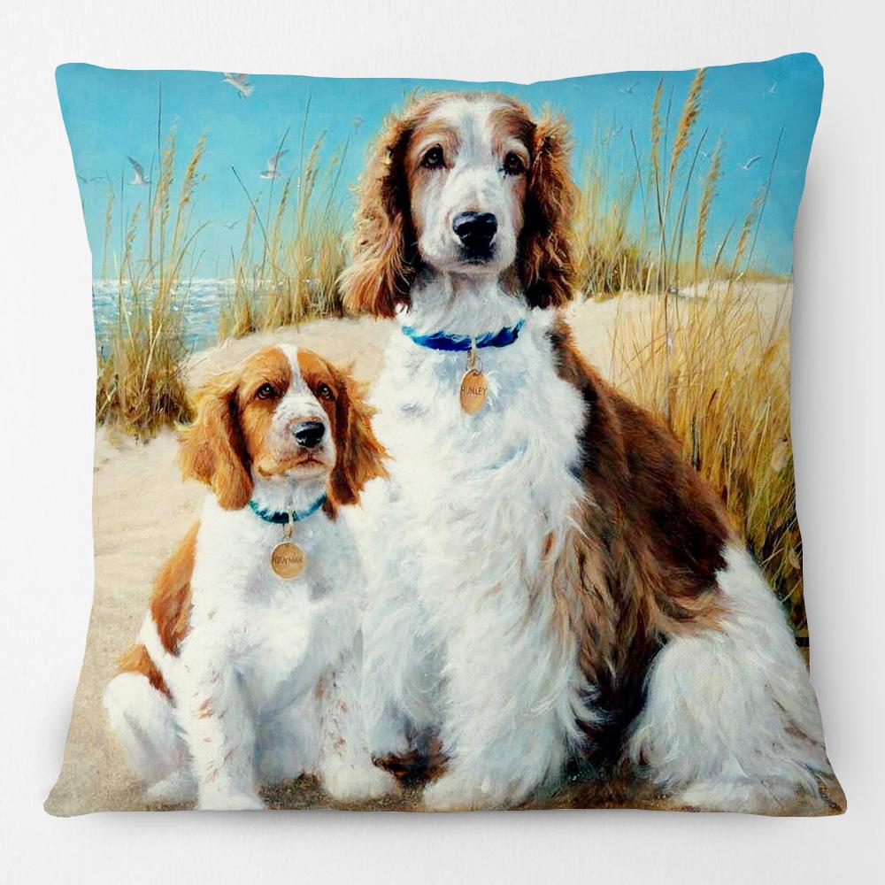 European Great Hunting Dogs Drahthaars Black Labrador Dog Poster Animals Painting Cushion Covers Decorative Pillowcase For Sofa