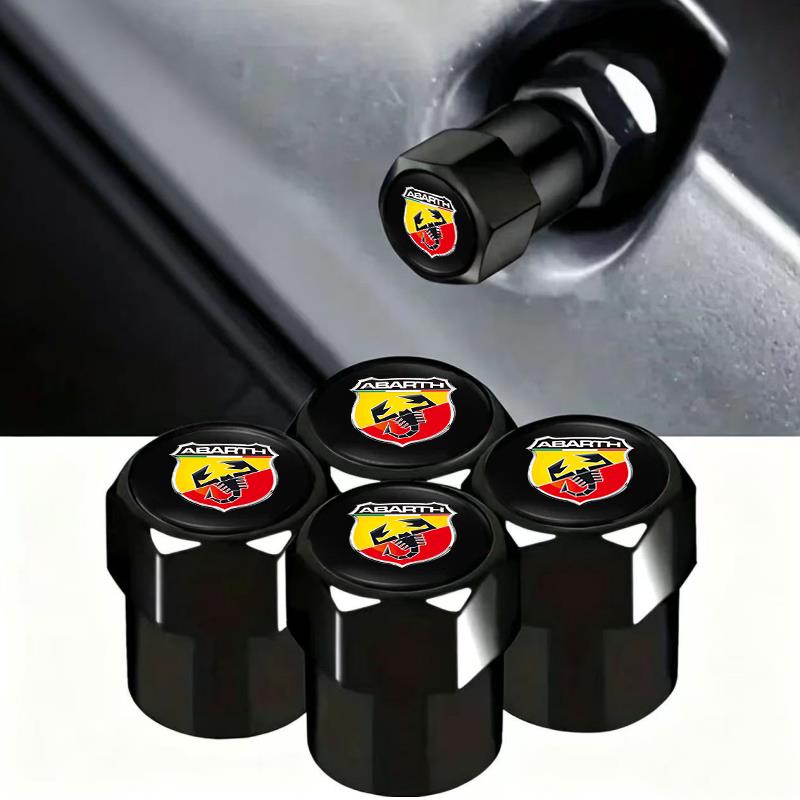 Car Wheel Tire Valve Caps Tyre Stem Covers Airdust Waterproof For Abarth 595 500 124 Spider Tipo Panda Bravo Tire Chucks 1