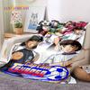 Cartoon Captain Tsubasa Fußball Weiche Flanelldecken, Überwurfdecke Bequeme Decke für Picknick Betten Sofa Zuhause Schlafzimmer Geschenke