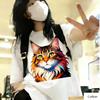 Fresh Style Unisex Cotton TShirt Featuring Cute Gradient Ragdoll Cat Design Anime Style Top for Trendy Individuals