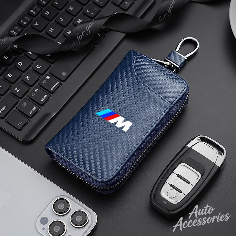 Carbon Fiber Car Wallet Key Case Zipper Wallet Holder Multifunction Accessories For BMW F20 F30 F40 F15 F25 F26 F31 F49 M3 M5 X3 ysdn68