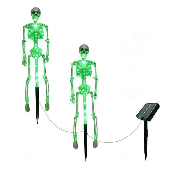 Halloween Party Decoration 3D Skeleton Solar Garden Lamp, Spooky Human Pathway Outdoor Decorations Lights, Waterproof Resin Stake Lights for Yard Lawn