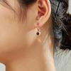 Cute Moon Design Natural Black Opal Round 5mm Gemstone Earrings Rings 925 Sterling Silver for Girls Nice Birthday Gift