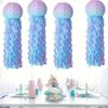 4pc Mermaid Jellyfish Paper Lanterns Hanging Decoration Pink Purple Blue Hanging Paper Lantern Birthday Wedding Party Decoration