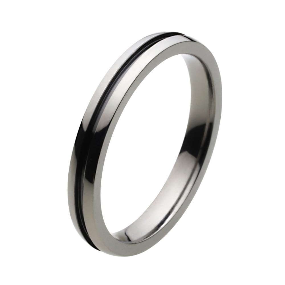 

Простое черное кольцо fr4029 19 [Figmart] [Аксессуар из титана] №.