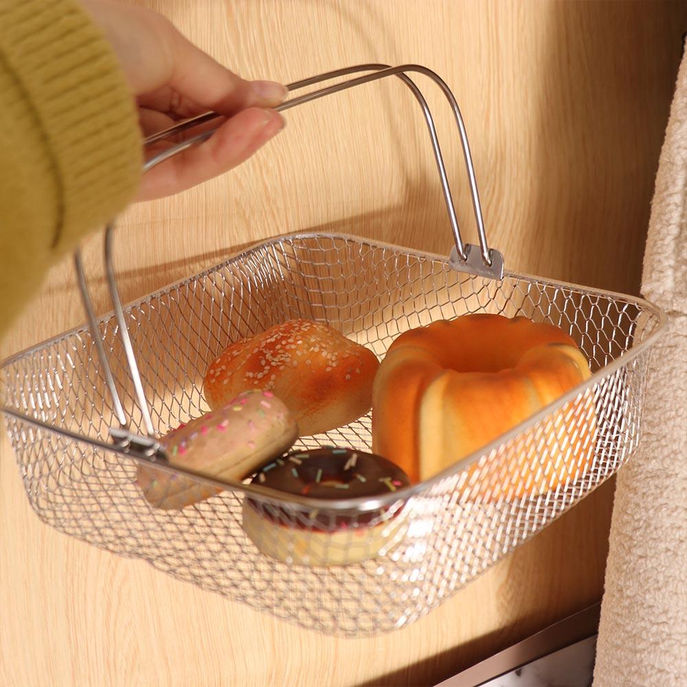 Dishwasher Safe Air Fryer Basket Stainless Steel Baking Basket Durable Baking Dish Pan Kitchen