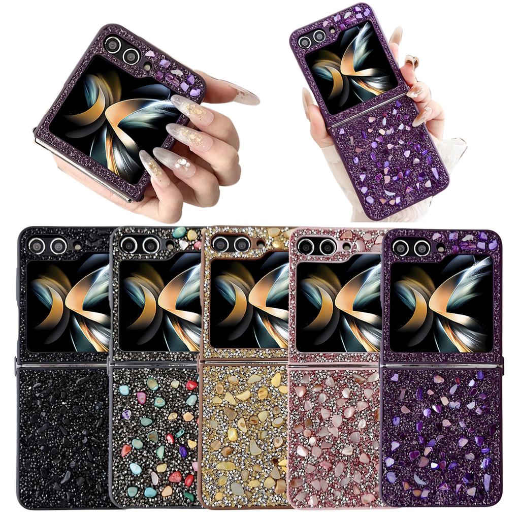 Sparkling Diamond Brilliant TPU Soft Edge Phone Case for Samsung Galaxy Z Flip 7 6 5 4 3 Flip7 Flip6 Skin Feel Protective Cover
