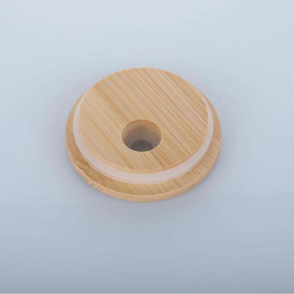 High-Temperature Resistant Borosilicate Glass Cup with Bamboo Lid & Straw