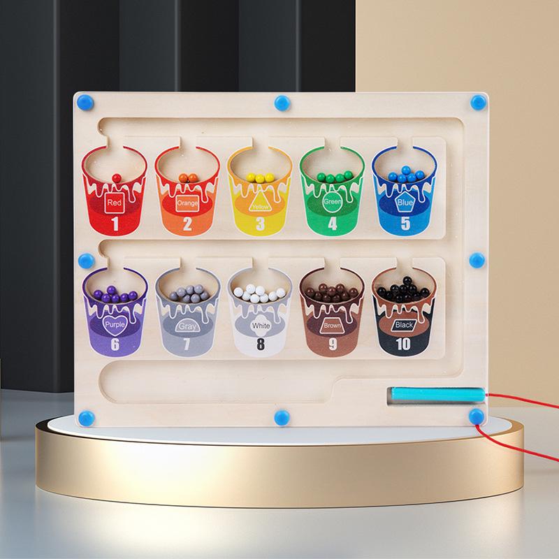 Children's Magnetic Bead Maze Toy: Educational Pen Control, Counting & Color Recognition Aid