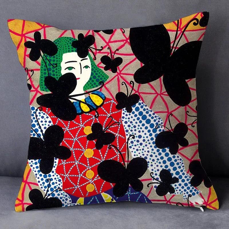 Home Decor Colorful Geometric & Floral Printed Pillow Covers Pattern Cushion Cover Suitable for Sofa Bedroom Car Pillow Cover
