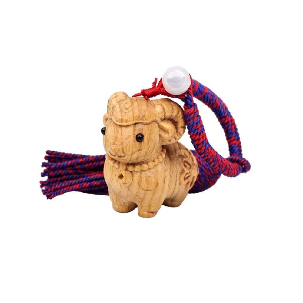 Alpaca Sheep Lamb Wooden Lamb Keyring Multi-Color Tassel Alpaca Bag Charm Unisex