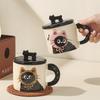 Creative Cat Mug with Lid Cute Household Ceramic Cup Office Water Cup Coffee Cup Practical Gift