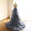 Bel Canto Solo Performance Suit Student Art Test Dress Mori Host Evening Dress High-end Light Luxury Niche Blue