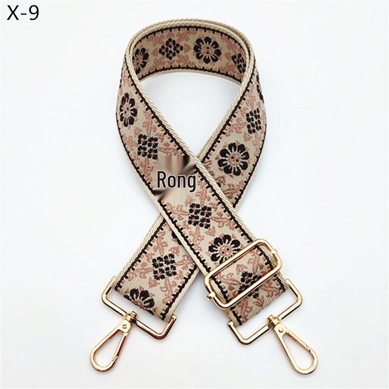 Nastavitelný žakárový ramenní popruh v etnickém stylu pro dámské crossbody tašky