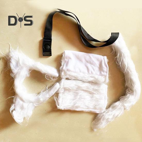 Wolf Ear Tail Set Realistic Design Plush Headband Gloves Tail Set Halloween Parties Role-Playing Accessories