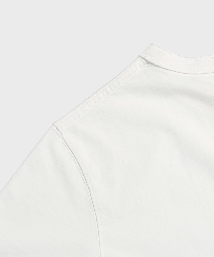 Ledeutoneido Vintage Cotton Short Sleeve Henley Tee Ivory