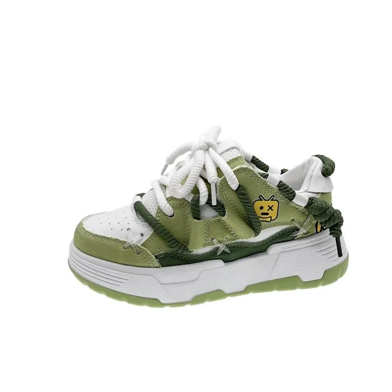 Women Thick Bottom Round Head Sponge Cake Bottom Dad Shoes Breathable Mesh Surface Fashionable Multi Functional Sports Shoes