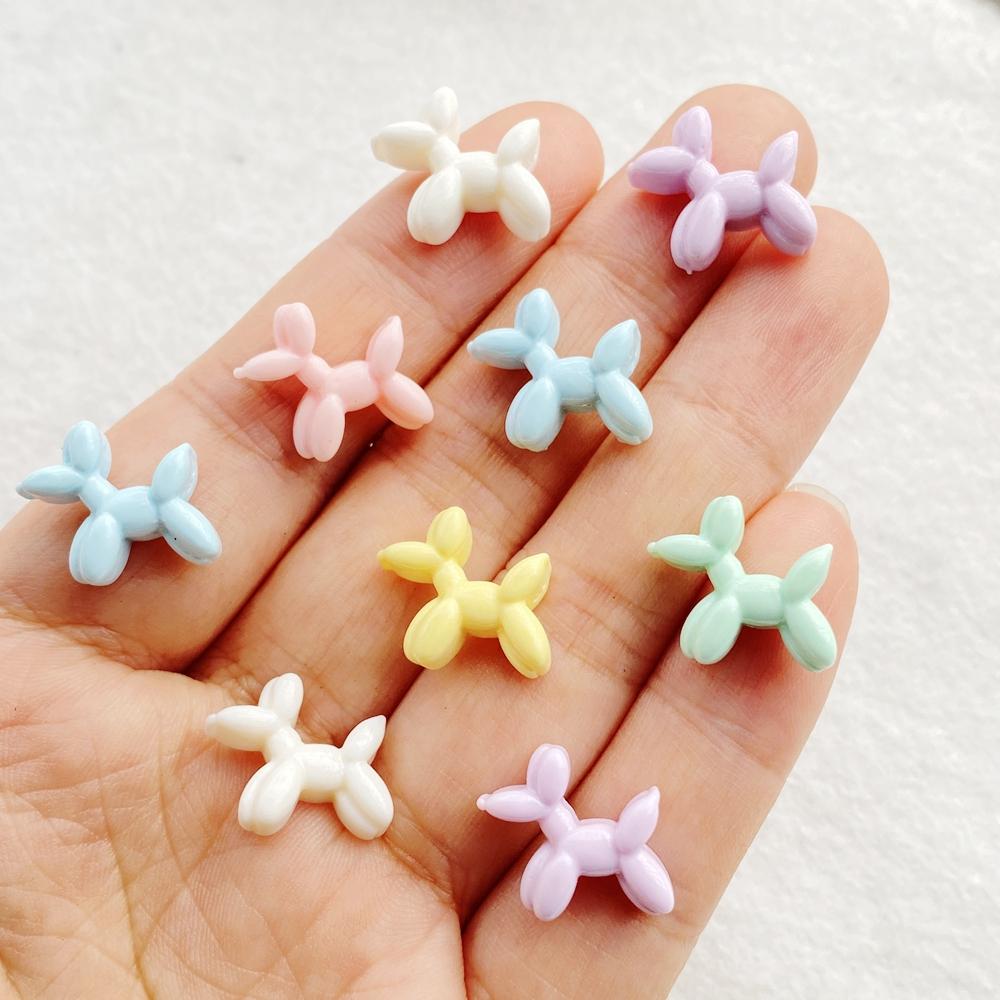 30pcs Resin Colorful 3D Cute cartoon balloon puppy Nail Art Flatback Rhinestone Scrapbook DIY Wedding Jewelry Crafts