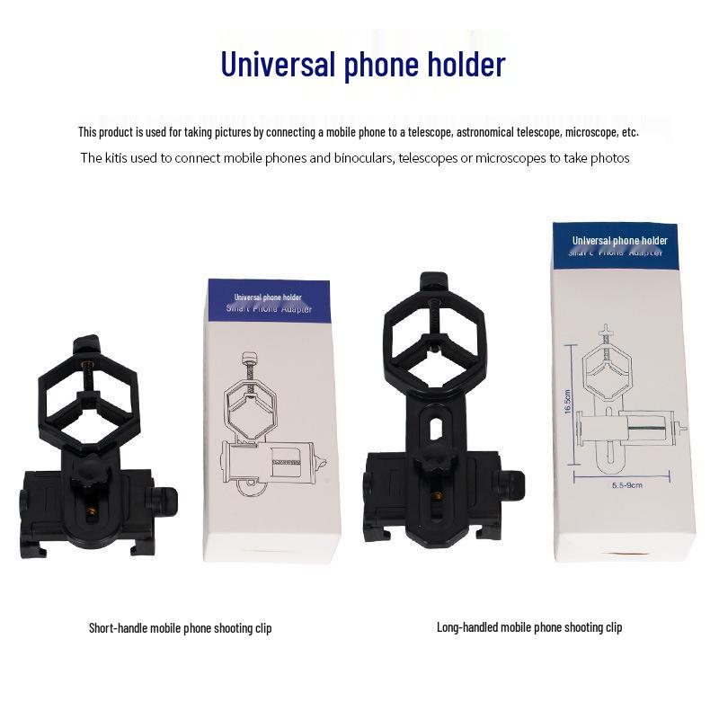 Leaysoo Universal Phone Camera Telescope Mount Clip Long Handle Phone Clip with Box