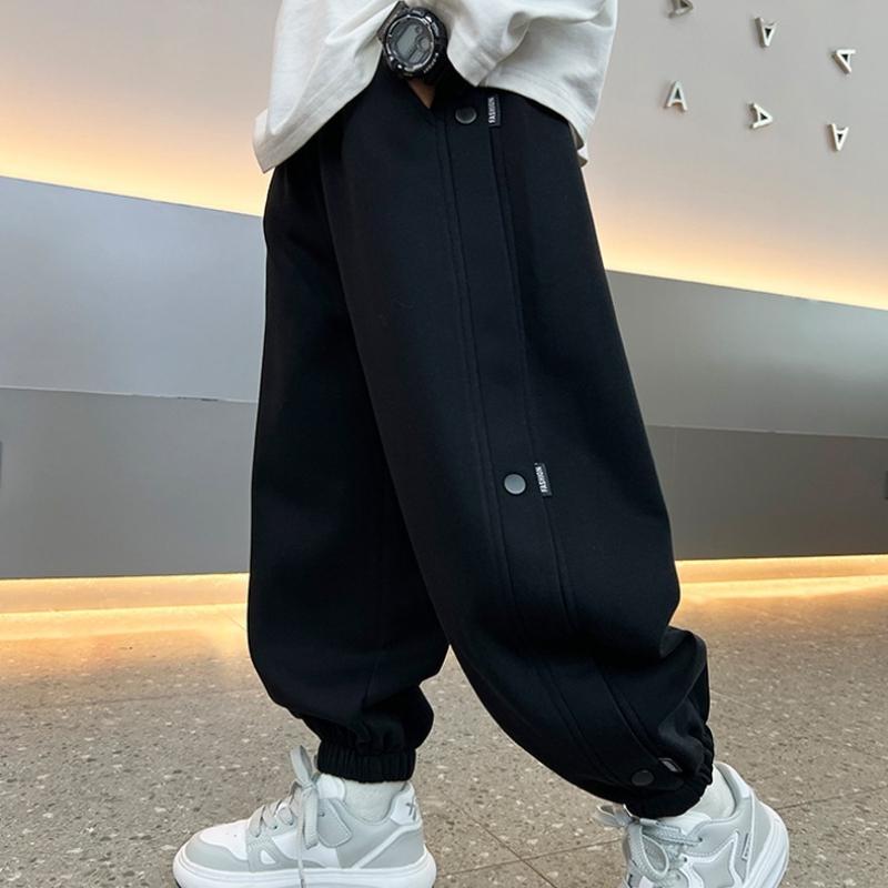 Kids Solid Color Sweatpants Boys Casual Joggers Trousers 120-170 Autumn Kids Cotton Loose Soft Pants