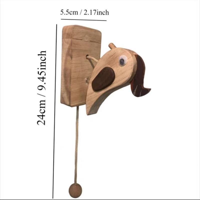 Woodpecker Knocking Doorbell Solid Wood Bird Hand Pulling Rope Ceremony Room Exquisite Ornament Decoration Crafts Home Decor