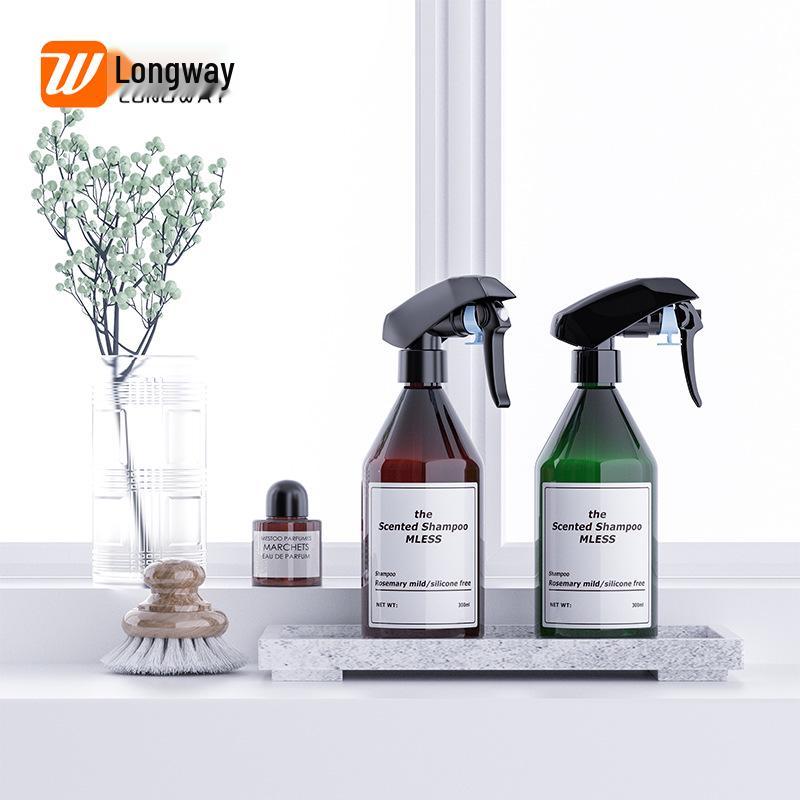 300ml Japanese Kao PET Trigger Spray Bottle for Garden, Disinfectant, and Hair. Translucent Black + R24 Black Trigger