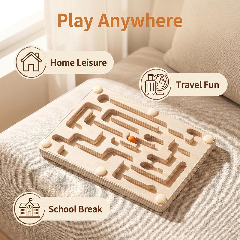 A Wooden Balance Maze Toy Made of Linden Plywood, Designed to Focus on Balance Training And Hand-Eye Coordination Through Fun Gameplay