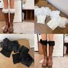 1 Pair Stretch Lace Boot Cuffs Leg Warmers Socks Toppers Cuff for Womens, Knit Solid Color Crochet Cuffs Socks