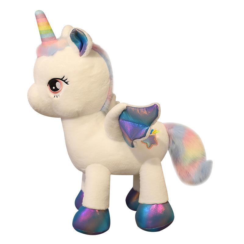Cute Rainbow Unicorn Doll Plush Toy Doll Girl Bed Sleeping Throw Pillow Rag Doll Birthday Gift