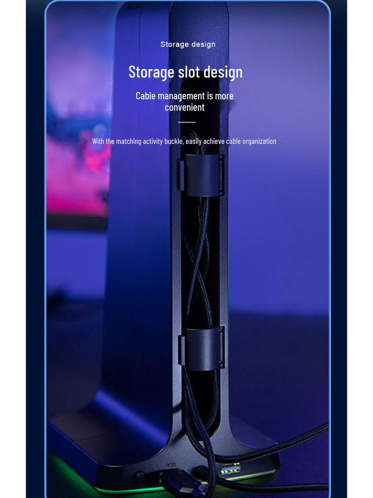 Fifine RGB Gaming Headset with USB Stand & Voice-activated Light