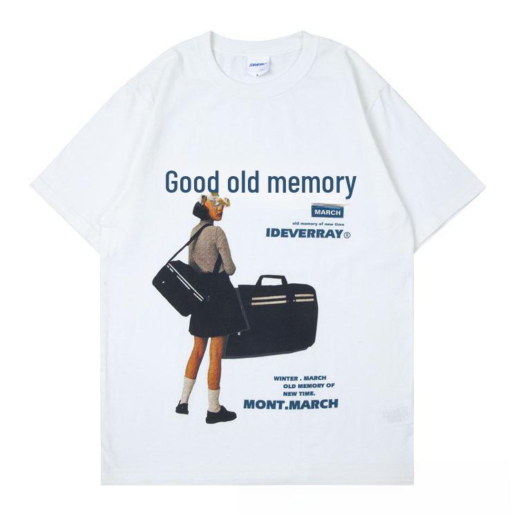 VUNC Japanese Retro Fashion Unisex T-Shirts - 200g Pure Cotton, Loose Fit, Short Sleeve, Digital Print