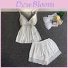 Silky Satin Sleepwear Set For Women With Lace Vneck Sleeveless Short Pants For Home Comfort