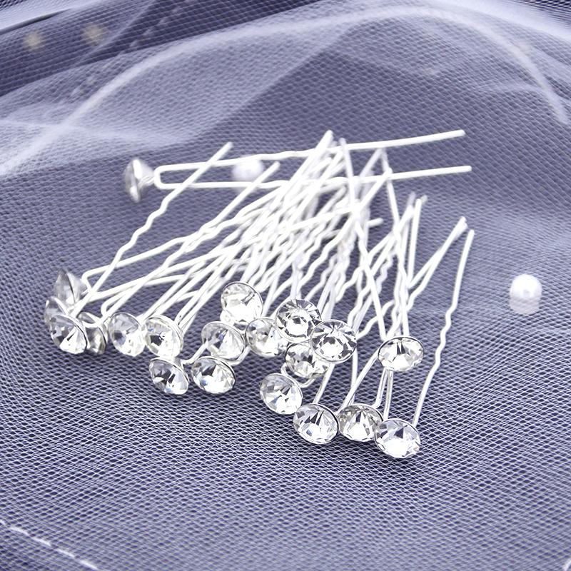 Women U-shaped Pin Rhinestone Barrette Clip Hairpins Simulated Pearl Bridal Tiara Hair Accessory Wedding Hairstyle Design Tools
