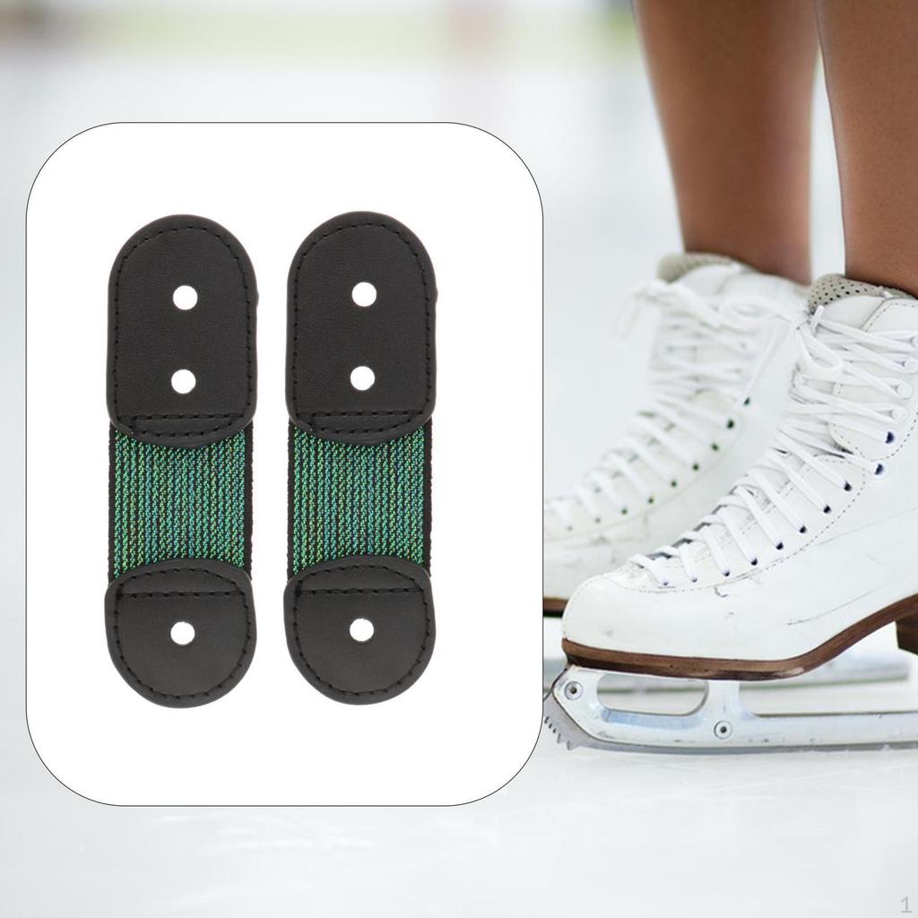 2Pcs Figure Skating Lace Straps .9in x1.2in Boots Laces Protection for Dance All Shoe Size
