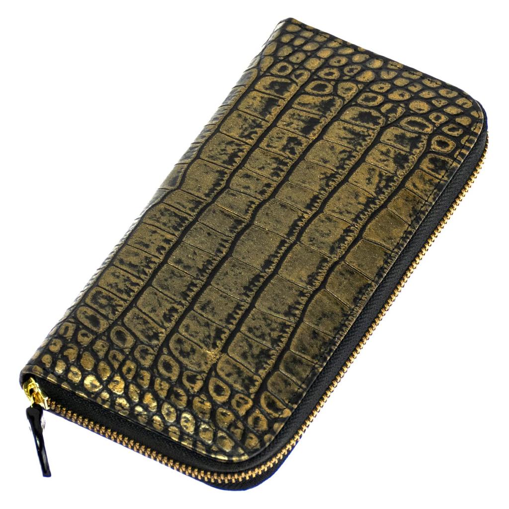 [Angel's Closet] 2026 Spring Fortune Wallet, Crocodile Embossed Long Wallet, Lucky Coin Charm, Luxury Cowhide Wallet for Men and Women, Good Fortune,
