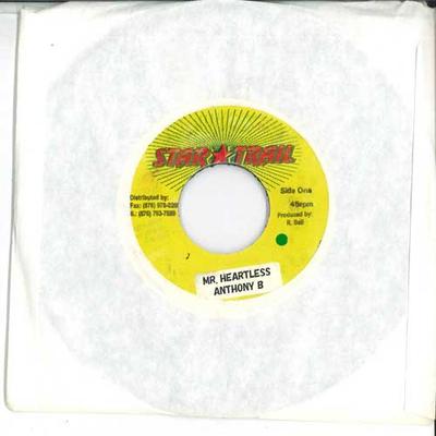 7 inç Plak ANTHONY B - Mr Heartless NONE STAR TRAIL Jamaika Reggae, Ska & Dub Kullanılmış