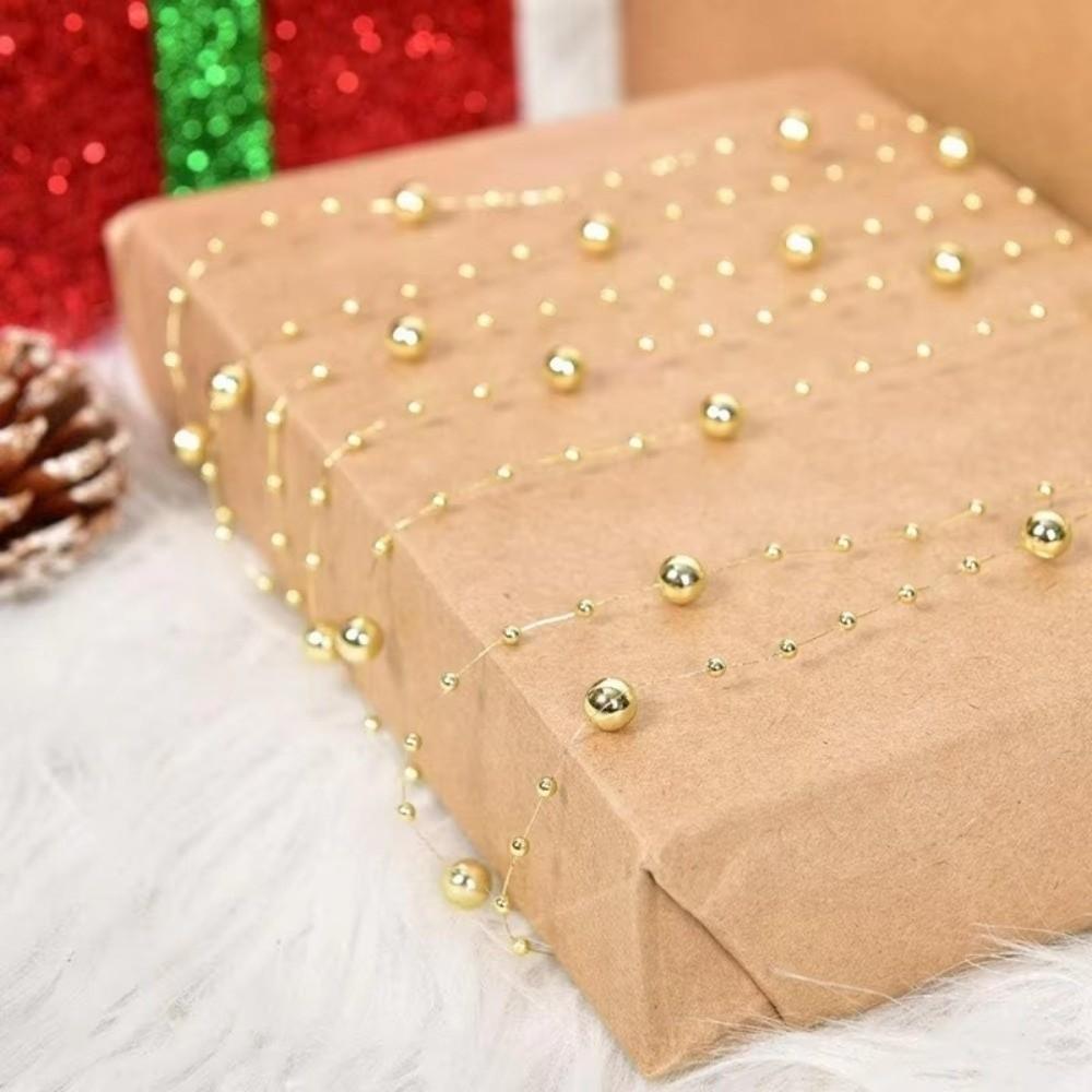 New 10M/Roll Pearl Chain DIY Christmas Decorations Chain Bead String Christmas Tree Pendant Gift Ornament Accessory