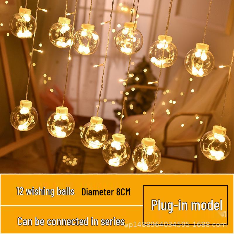 LED Icicle Wish Ball String Lights - Christmas Waterproof Decorative Background Lighting. 6W
