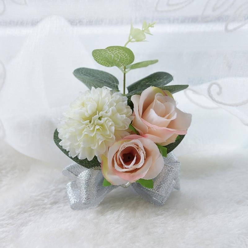 2Pieces Elegant Wrist Flowers for Bridesmaid and Party Decorations Wedding Decoration Gifts