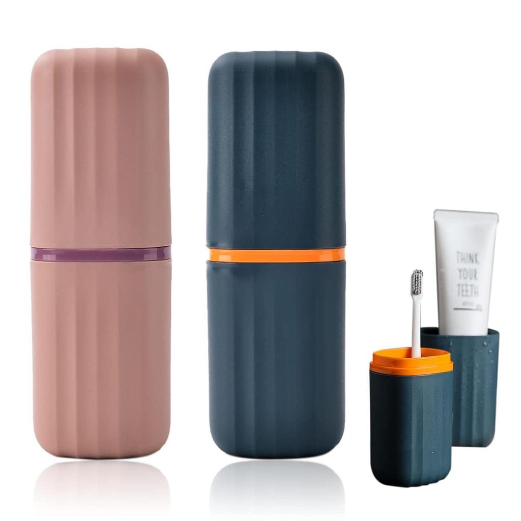 Suport pentru periuțe de dinți Suport de depozitare multifuncțional Capac (Pachet de 1), Organizator pentru Baie Călătorii, Camping, Călătorie de Afaceri și Uz Școlar, Pastă de Dinți,