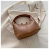 Small Bag Underarm Bag Candy Color Crescent Bag Casual Pu Leather Handbag  Students