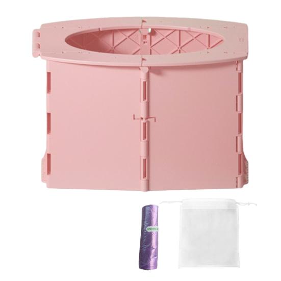 Portable Potty Seat Foldable Design One-Step Setup Kids Toilet Seat with Cleaning Bags Supports Up to 50KG Potty Chair