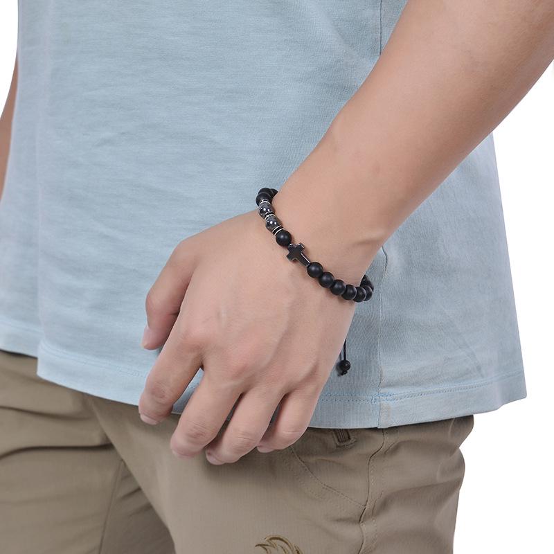 Exclusive 8MM Tiger Eye & Black Matte Stone Woven Bracelet - Holiday Gift