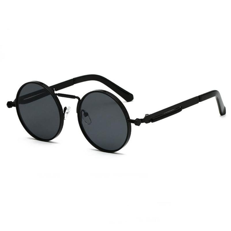 Retro Punk Spring Leg Round Sunglasses Men Metal Blue Myopia Lens Prescription Sun Glasses Women 0 -0.5 -0.75 To -6.0