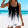 Women's Swimwear Tankini 2 Piece Swimsuit  Abstract Art Printing  Plant Print Vacation Bathing Suits