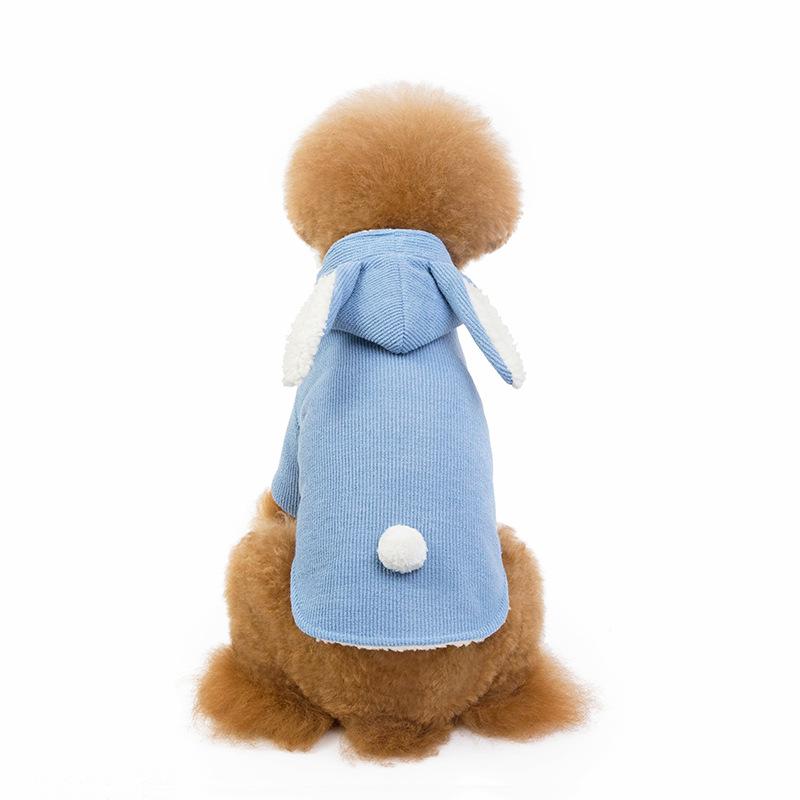 Autumn and winter new pet cotton-padded clothes, velvet dog clothes, rabbit transformation clothes, a piece of teddy French fighting dog clothes.
