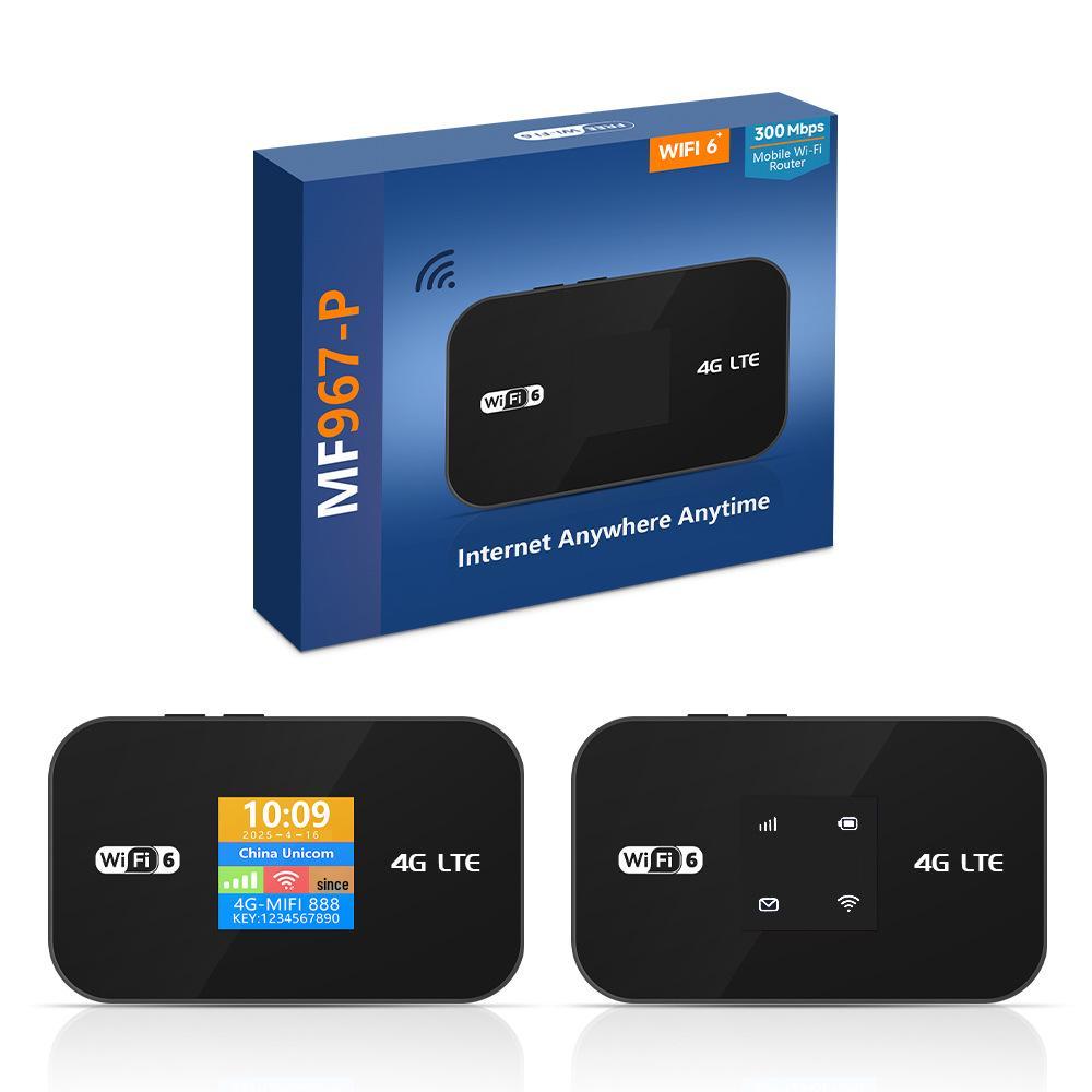 

4G WiFi 6 Portable Car MiFi Router with Card Slot, Time Display, and WPS Support. MF967P-Color Light