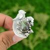 Gift For Her 925 Silver Natural Labradorite Multi Stone Bird Adjustable Ring